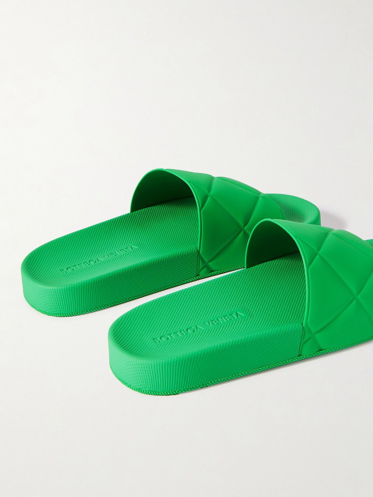 Bottega Veneta Emerald Green Slides Bottega Veneta - Intrecciato Rubber Slides - Green Bottega  main image 4