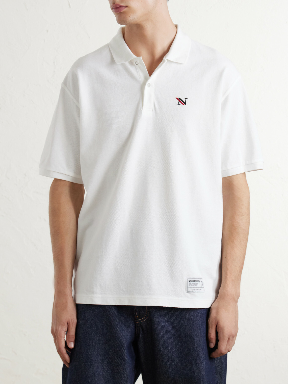 Neighborhood - Logo-Appliquéd Embroidered Cotton-Piqué Polo Shirt - White