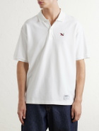 Neighborhood - Logo-Appliquéd Embroidered Cotton-Piqué Polo Shirt - White