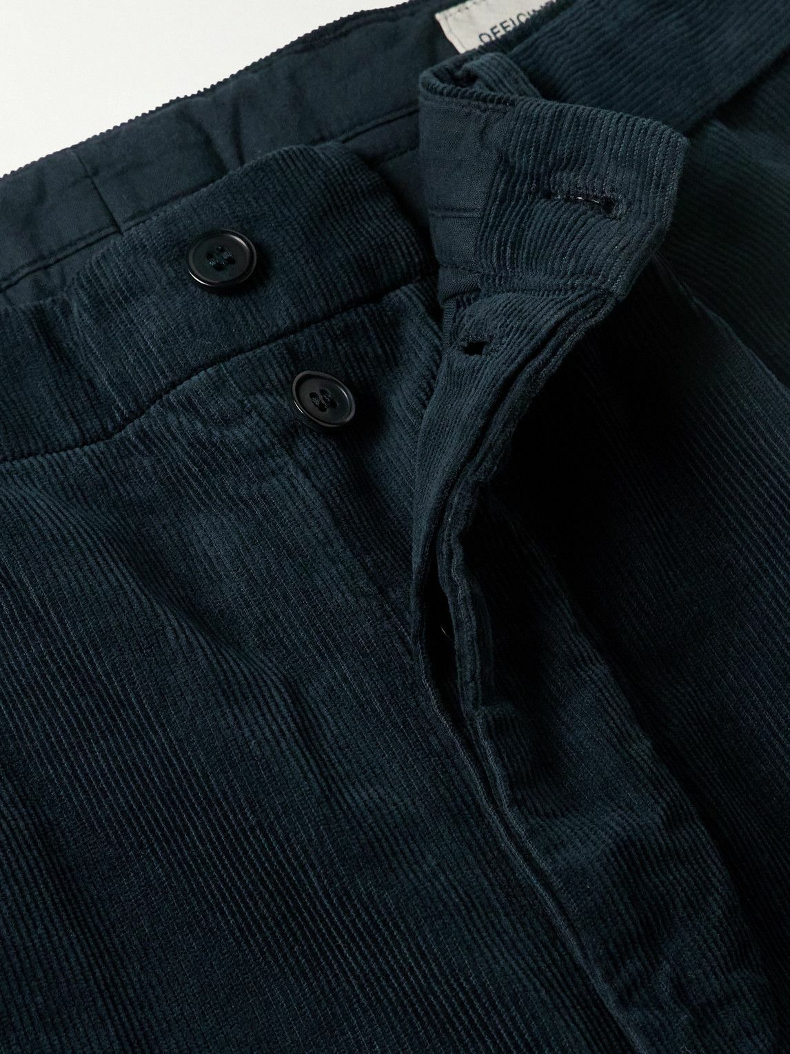 Officine Générale - Hermann Straight-Leg Belted Pleated Cotton-Blend Corduroy Chinos - Blue