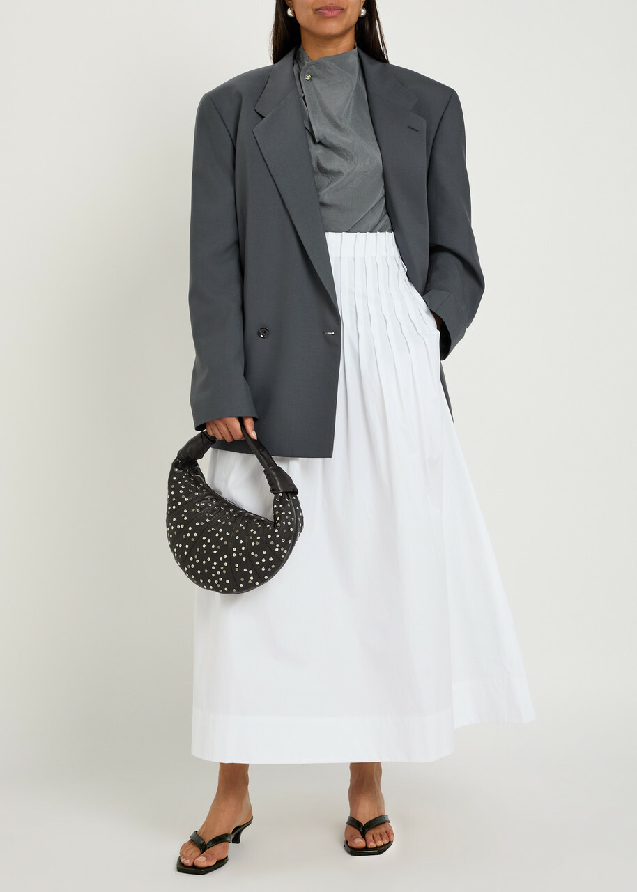 Lemaire Double-breasted Woven Blazer Dark Grey