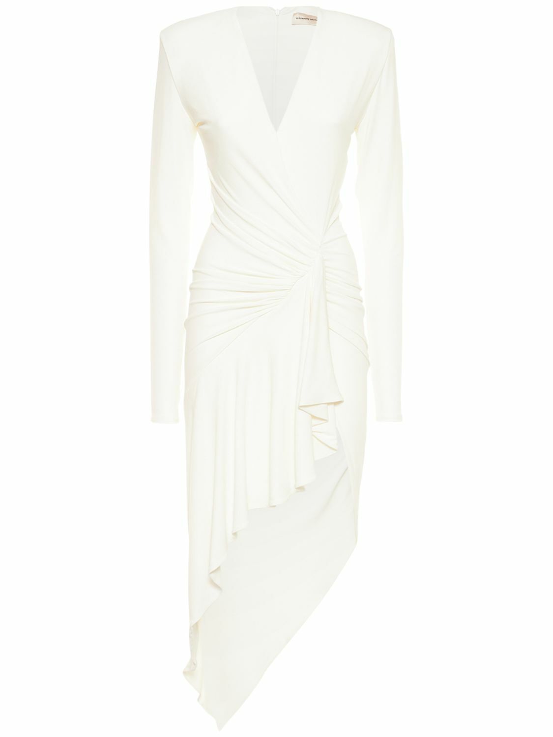 ALEXANDRE VAUTHIER Fluid Viscose V Neck Long Dress Alexandre Vauthier
