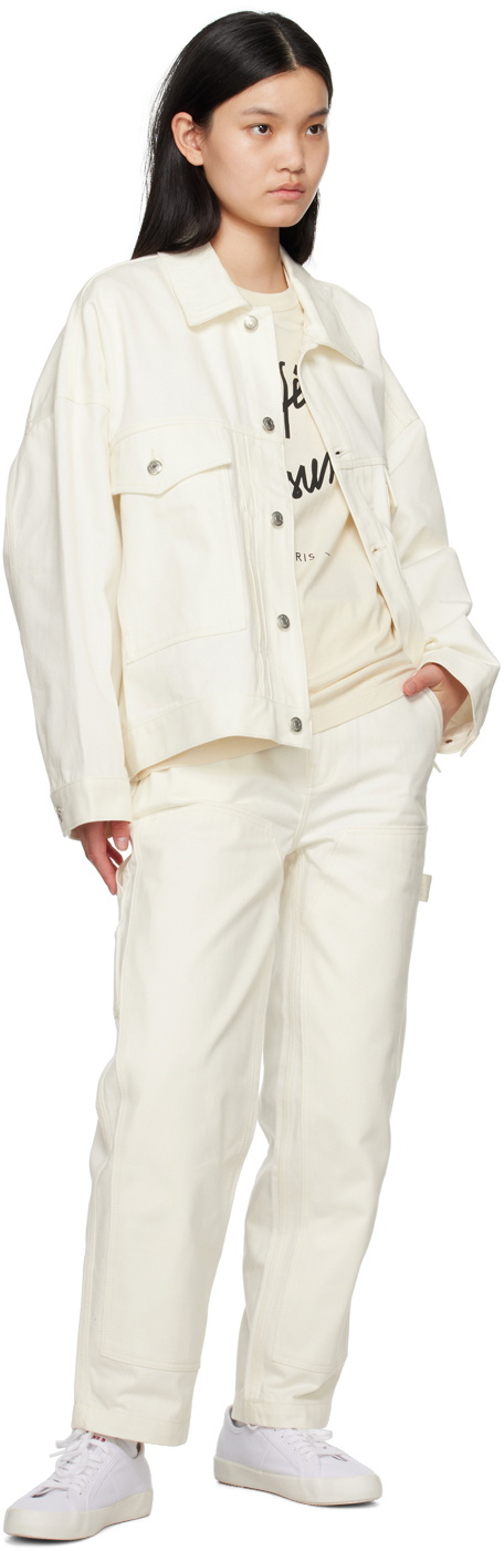 Maison Kitsuné Off-White Trucker Denim Jacket Maison Kitsune