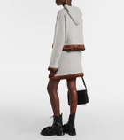 JW Anderson Cropped satin-trimmed wool hoodie
