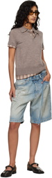 Acne Studios Blue Belted Denim Shorts