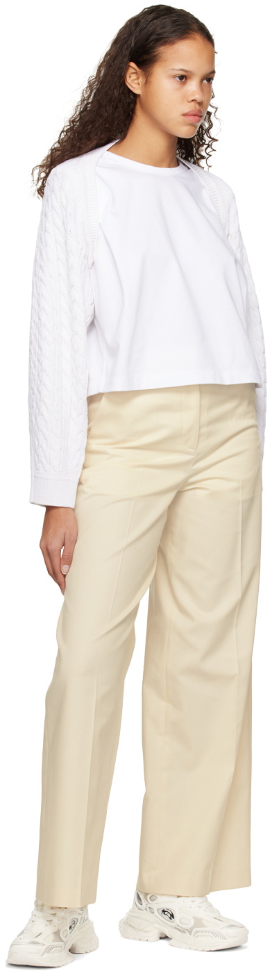 Juun.J Off-White Creased Trousers