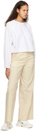 Juun.J Off-White Creased Trousers