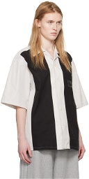 VTMNTS Gray & Black Spread Collar Shirt