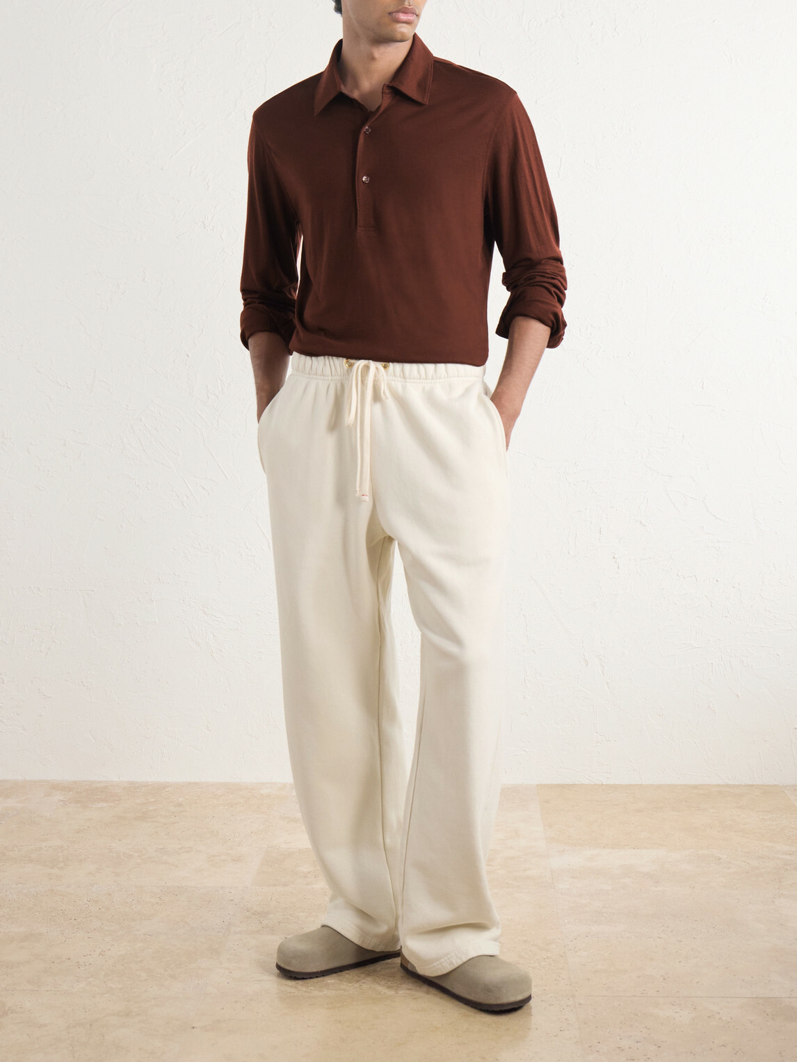 Orlebar Brown - Sebastian Wool-Jersey Polo Shirt - Brown