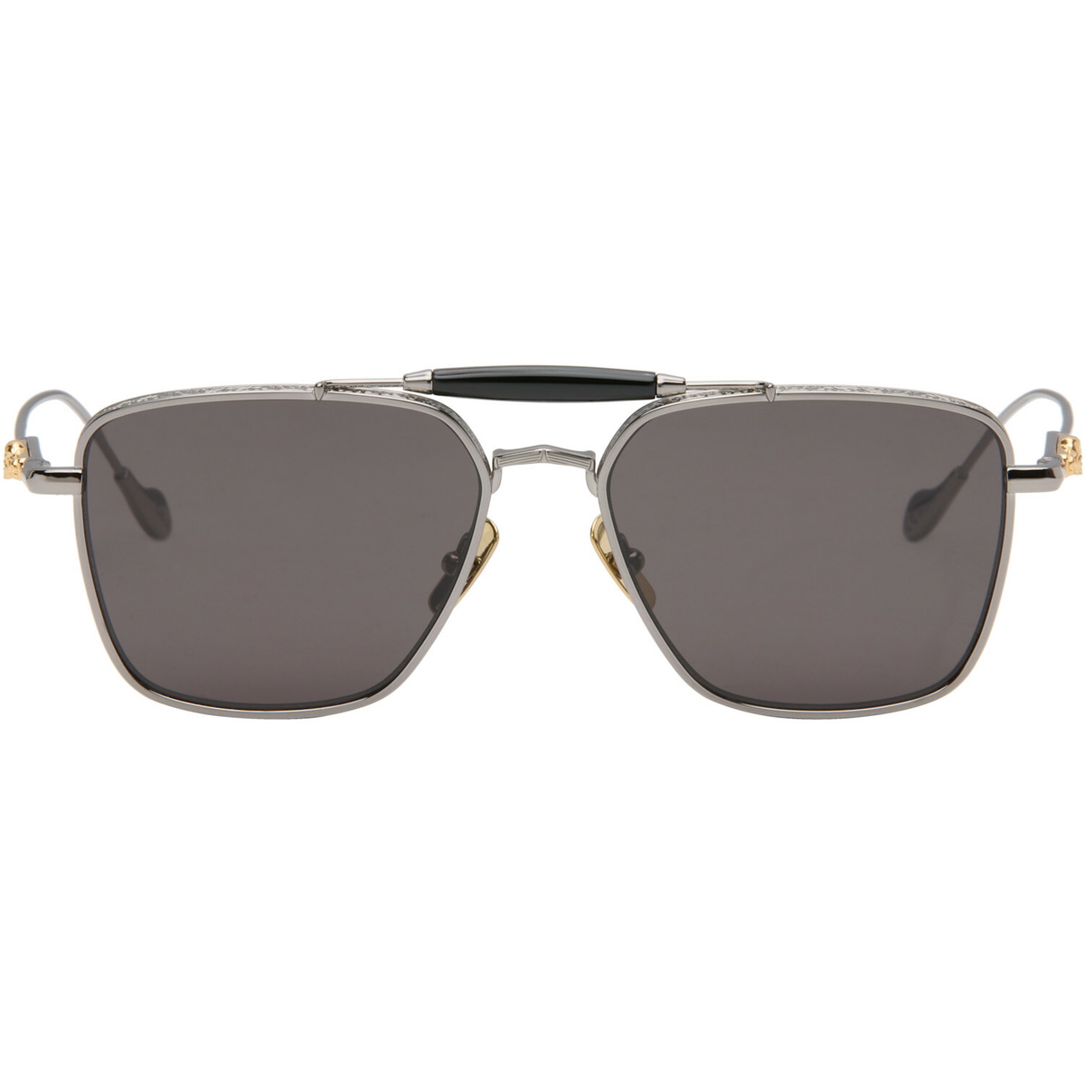 Cutler and Gross Gunmetal The Great Frog Edition Capri Rectangular Sunglasses