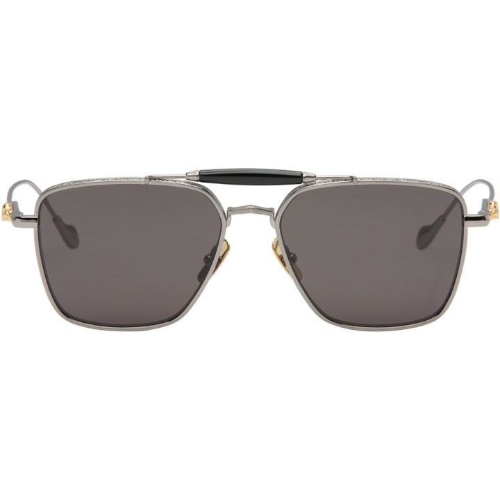 Photo: Cutler and Gross Gunmetal The Great Frog Edition Capri Rectangular Sunglasses