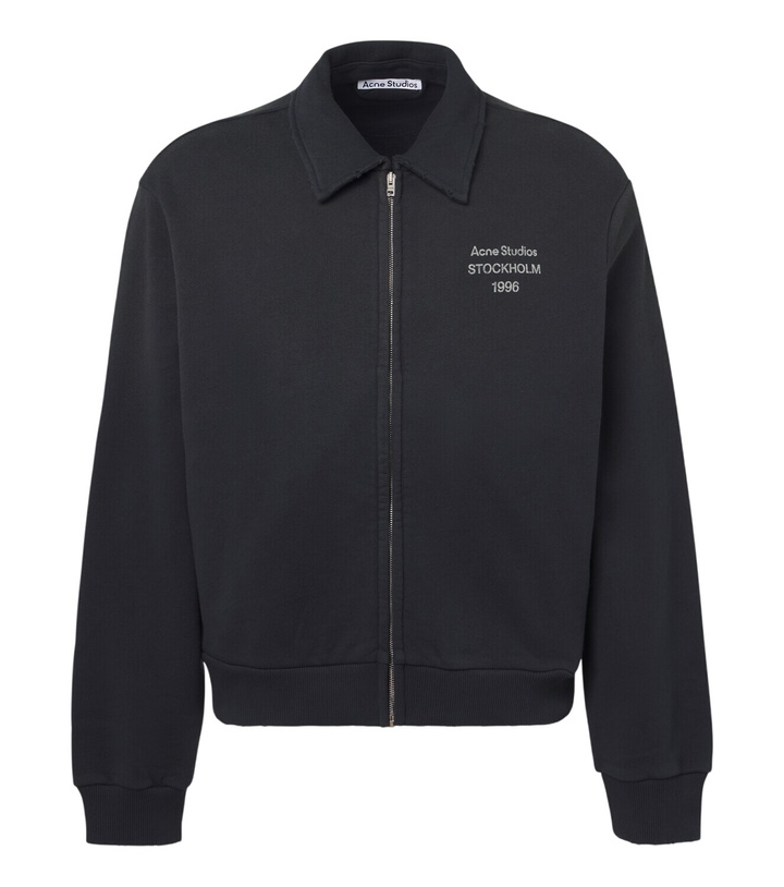 Photo: Acne Studios Logo cotton-blend zip-up sweatshirt