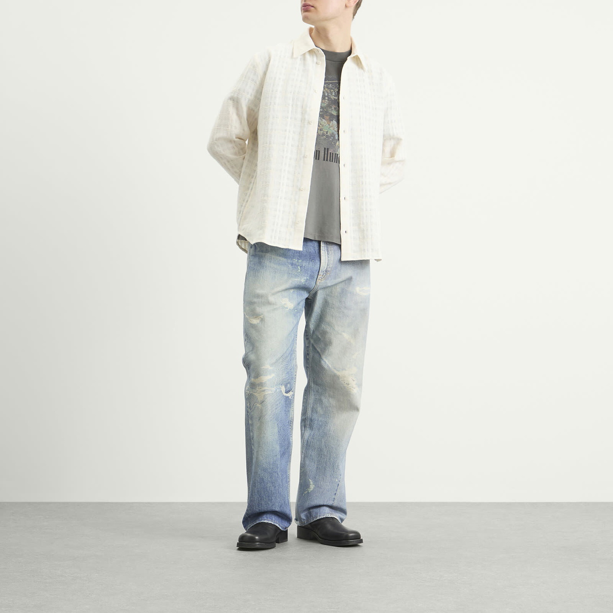 Won Hundred Men's Adriel Shirt in Cannoli Cream