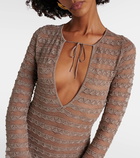 Aya Muse Lace metallic knit minidress