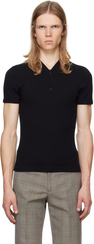 Photo: Courrèges Black Zipped 90's Rib T-shirt