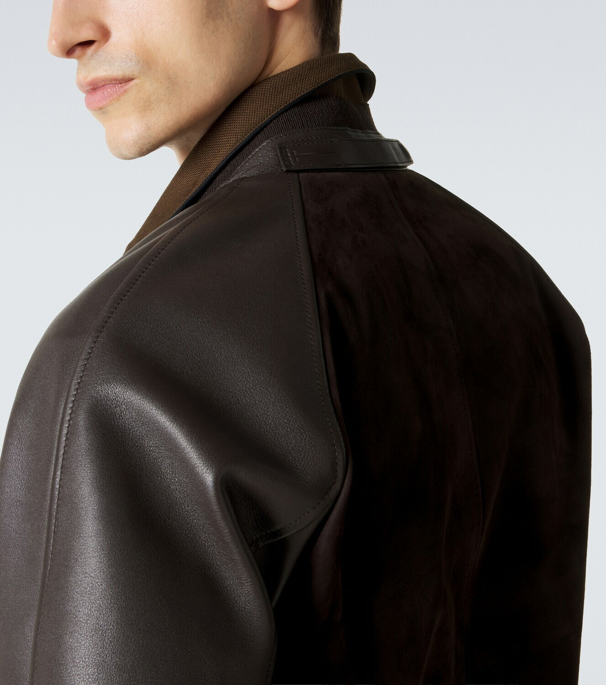 Tom Ford Leather and suede bomber jacket