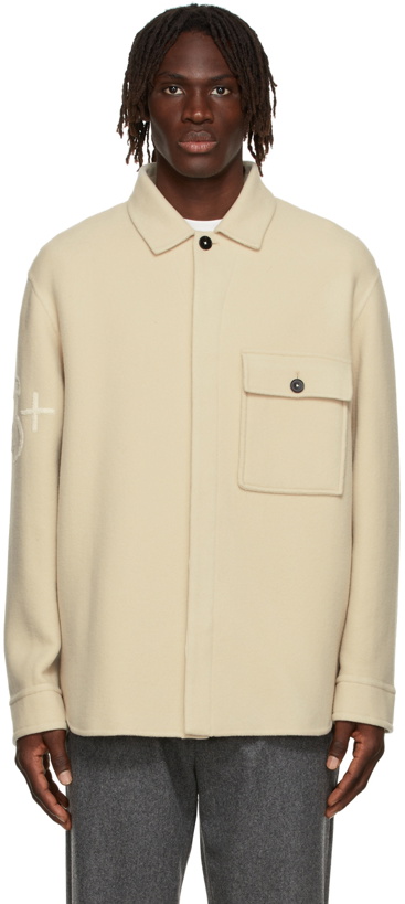 Photo: Jil Sander Beige Wool Monogram Jacket