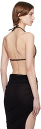 Rick Owens Brown Hollywood Waxy Lamb Leather Bra