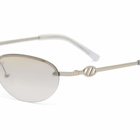 Le Specs Slinky Sunglasses in Silver 