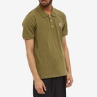 Maison Kitsuné Men's Fox Head Patch Classic Polo Shirt in Dark Khaki