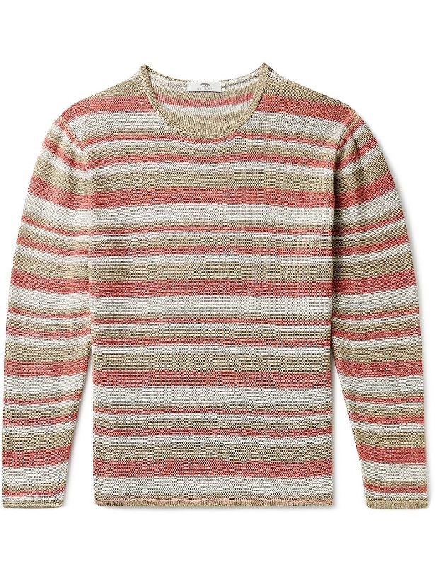 Photo: Inis Meáin - Striped Linen Sweater - Red