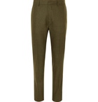 Tod's - Tapered Mélange Virgin Wool-Blend Flannel Trousers - Green