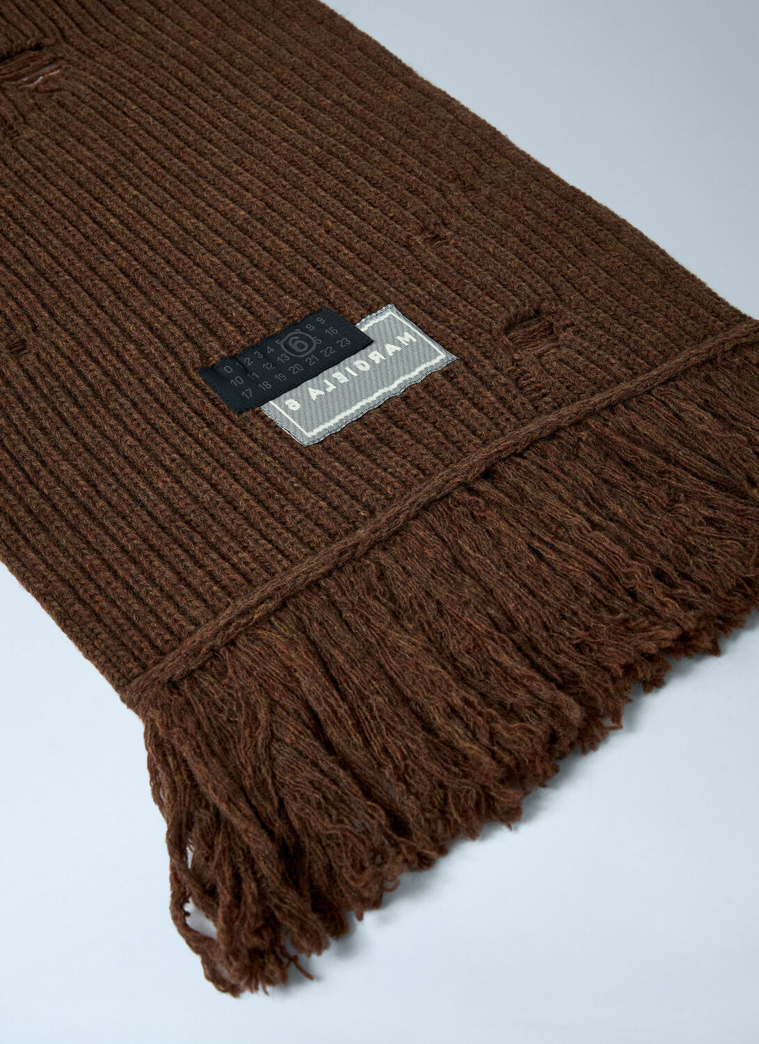 MM6 Maison Margiela Distressed Wool-Blend Scarf