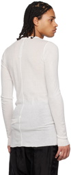 Rick Owens White Crewneck Long Sleeve T-Shirt