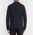Rubinacci - Slim-Fit Double-Breasted Ribbed Cashmere Cardigan - Men - Navy