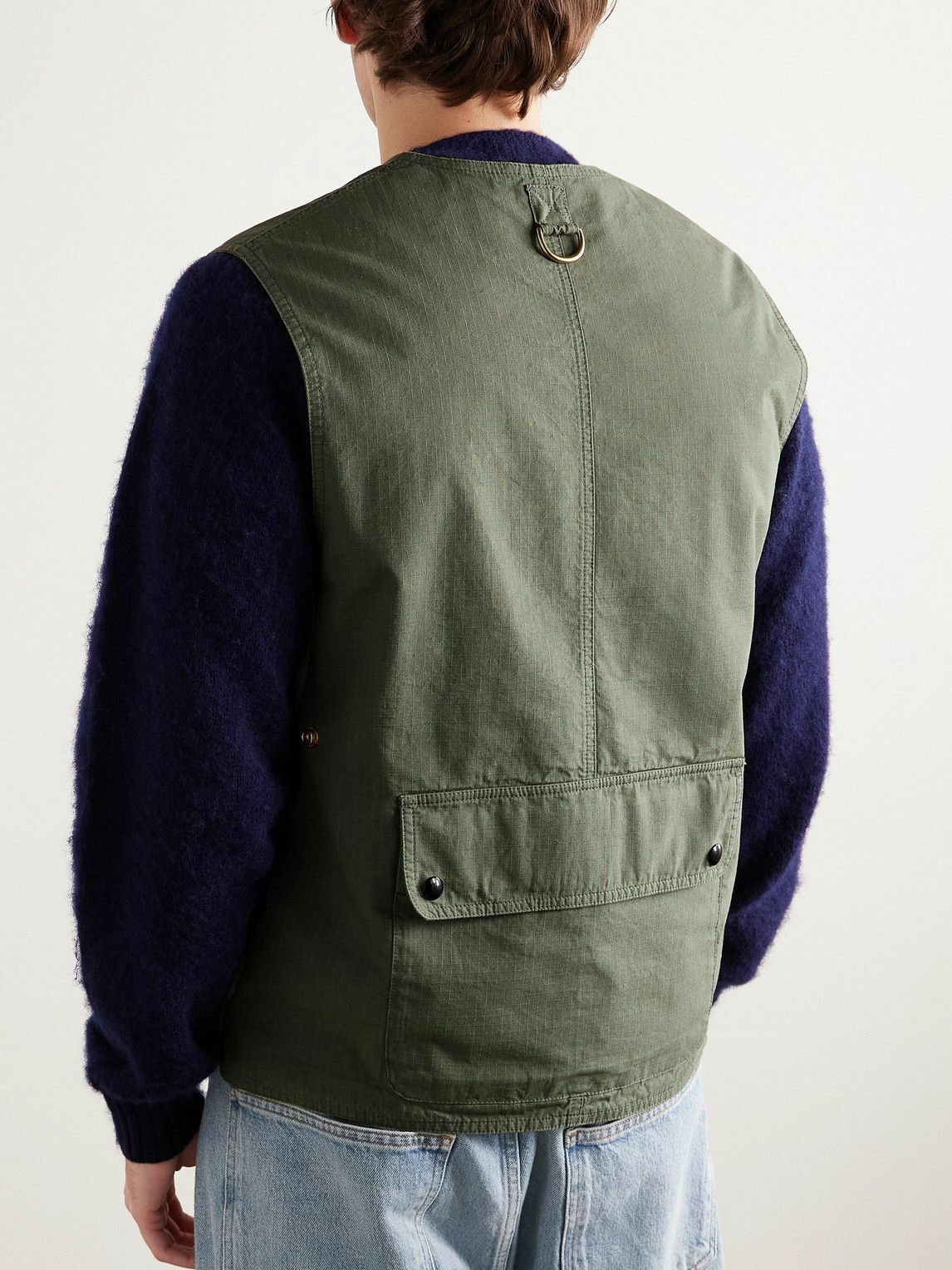 Drake's - Cotton-Ripstop Gilet - Green