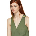 Pierre Balmain Khaki V-Neck Bodysuit