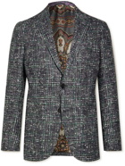ETRO - Mélange Prince of Wales Checked Wool-Blend Blazer - Gray