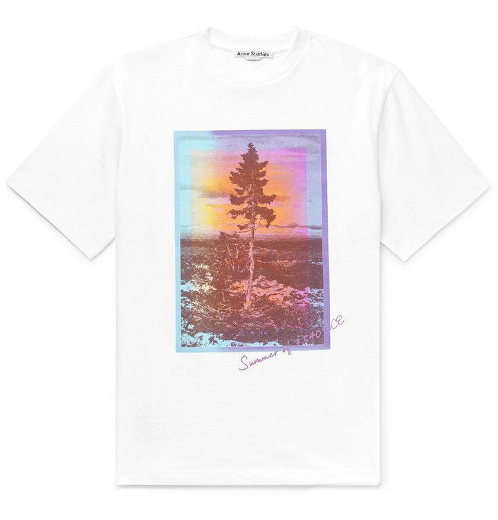 Photo: Acne Studios - Jaceye Printed Cotton-Jersey T-Shirt - White