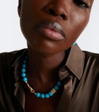 Suzanne Kalan 18kt gold necklace with turquoise and diamonds