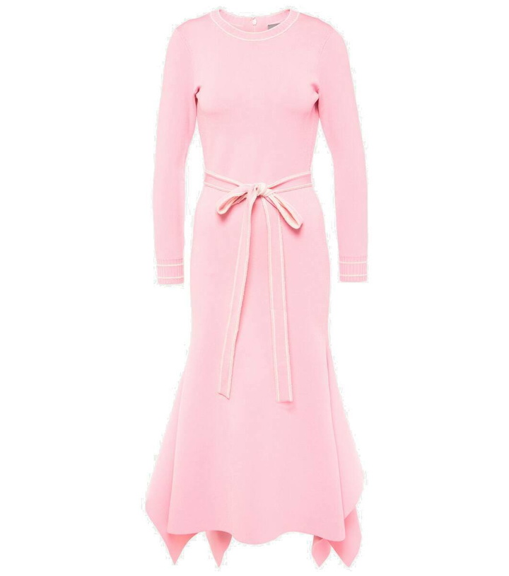 Photo: Monique Lhuillier Belted knitted midi dress