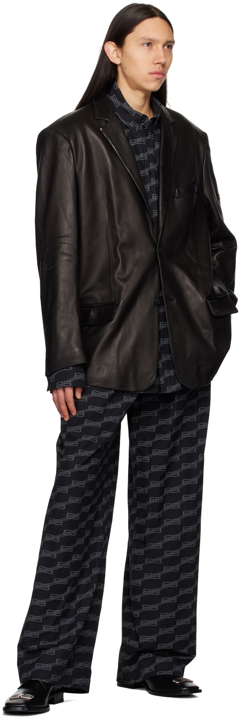Balenciaga Black BB Monogram Pyjama Pants Balenciaga