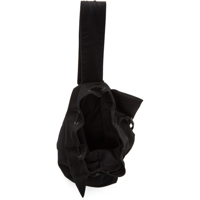 Yohji Yamamoto Black Tuck One Shoulder Backpack Yohji Yamamoto