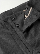 Stòffa - Straight-Leg Pleated Wool-Flannel Drawstring Trousers - Gray
