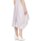 Vivienne Westwood White & Burgundy Aerodrome Midi Skirt