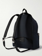 SAINT LAURENT - Leather-Trimmed Canvas Backpack - Blue
