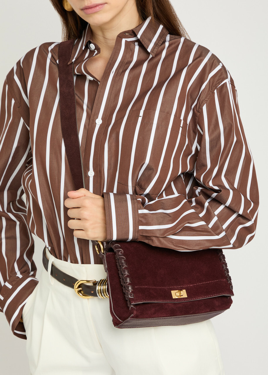 Anya Hindmarch Mortimer Leather and Suede Cross-body bag - Burgundy - One Size