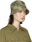 YMC Green Snake Print Bucket Hat