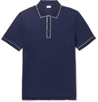 Brioni - Contrast-Tipped Mercerised Cotton-Piqué Polo Shirt - Navy