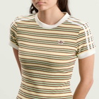 Adidas Women's Striped Terry T-Shirt in Multicolor/Easy Yellow