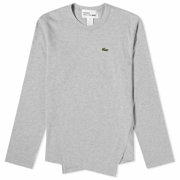 Photo: Comme des Garçons SHIRT Men's x Lacoste Long Sleeve Asymmetric T-Shirt in Top Grey