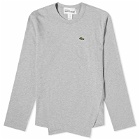 Comme des Garçons SHIRT Men's x Lacoste Long Sleeve Asymmetric T-Shirt in Top Grey