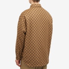 Gucci Men's GG Monogram Overshirt in Camel