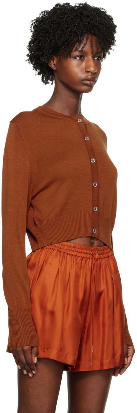 Silk Laundry Orange Cropped Cardigan
