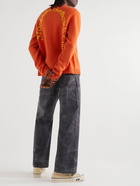 Stockholm Surfboard Club - Logo-Jacquard Merino Wool Sweater - Orange