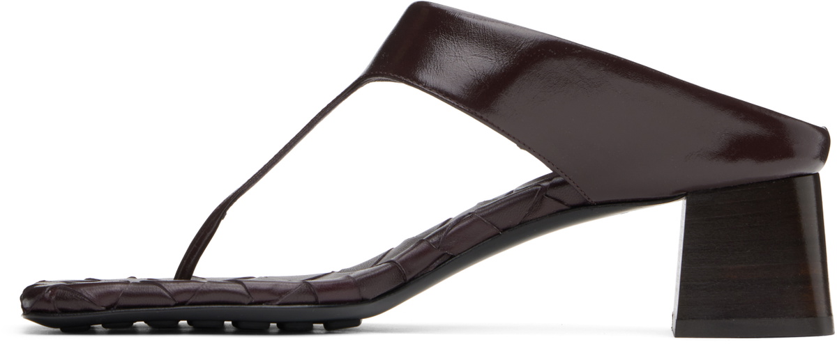 Bottega Veneta Burgundy Marella Thong Heeled Sandals